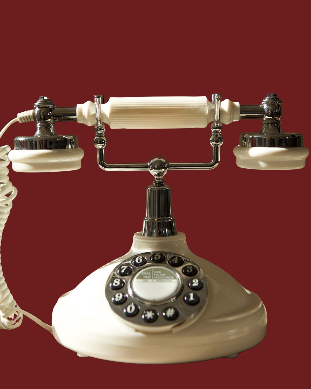 White and Silver Audio guestbook Telephone 