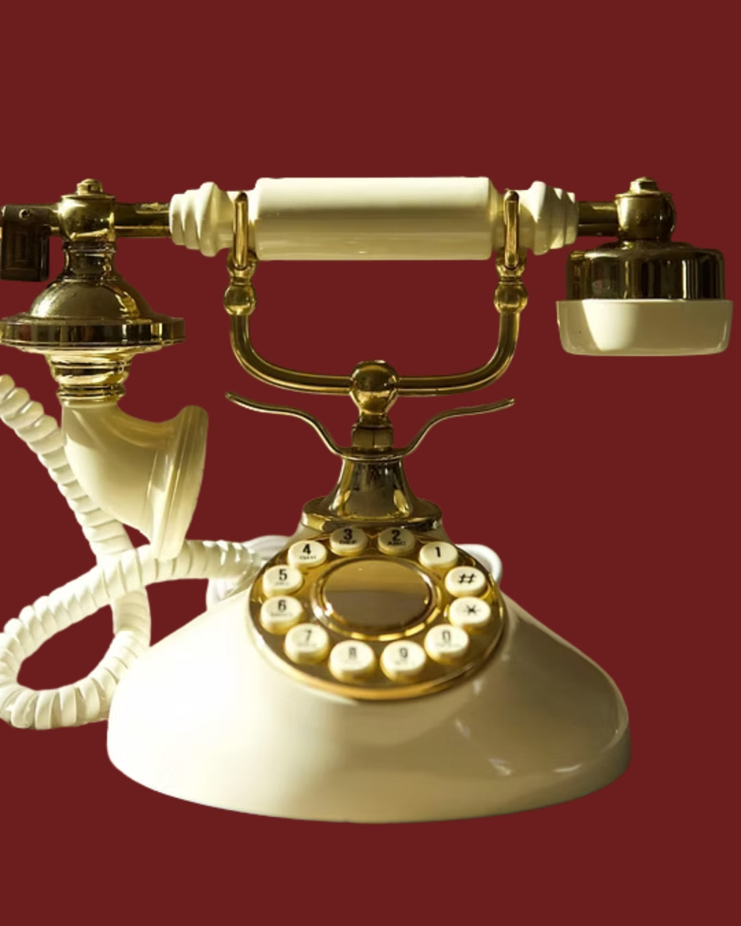 Ivory and Gold Audio Guestbook Telephone