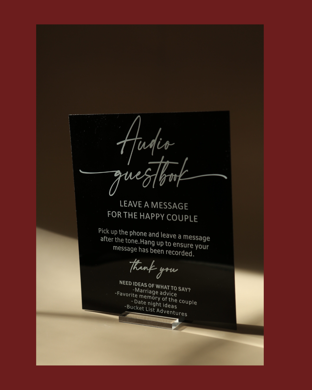 Black Audio Guestbook Sign from The Other Line