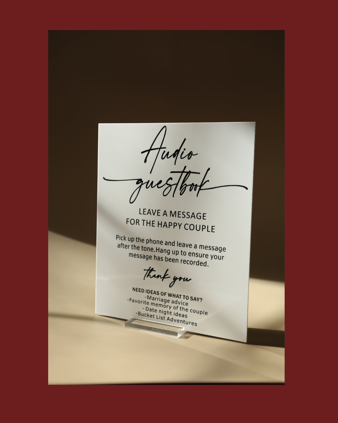 White Audio Guestbook Sign from The Other Line